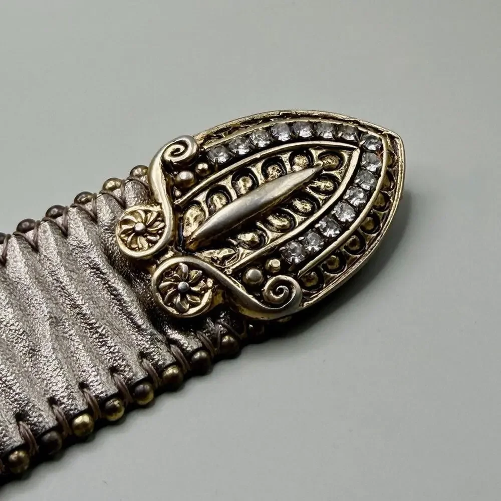 Vintage 90s Streats Ahead Leather Belt with Rhinestones Glam Western Cowgirl New